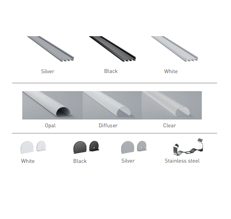 LED Strip Channel Aluminum Profile Extrusion For 20mm Double Row CCT LED Lighting Strips